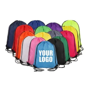 Custom Logo 210D Durable Polyester Drawstring Backpacks Promotional for Business Events Giveaways Sports Travel