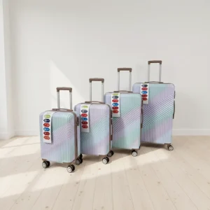 Custom Logo ABS Luggage Set Large Capacity Fashion Travel Suitcase Spinner Wheels Password Lock Explosion proof Zipper