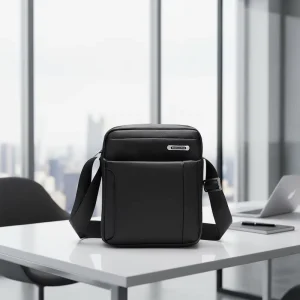 Custom Logo Business Men’s Sling Shoulder Bag Lightweight Nylon Waterproof Zipper Crossbody Business Casual