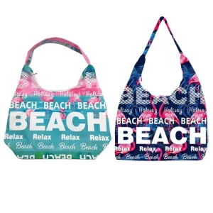 Custom Logo Canvas Women Tropical Summer Souvenir Tote Bag Flamingo Beach Bag