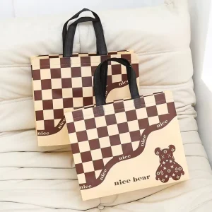 Custom Logo Cartoon Printed Bag Reusable Grocery Shopping Bags Eco Friendly Film-coated Non Woven Bag