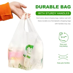 Custom Logo Cornstarch Based Biodegradable Supermarket Shopping T shirt Bag