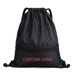 Custom Logo Drawstring Printed Polyester Gym Bags Training Gymsack Polyester Waterproof Drawstring Bag with logo