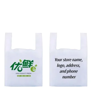 Custom Logo Durable T shirt Plastic Bags with Gravure Printing for Supermarket and Business Use Custom Tote Bag