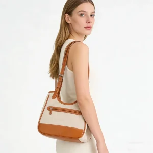 Custom Logo Eco Friendly Canvas Fashion Classic Messenger Bag for Women Lightweight Crossbody Shoulder Bag Adjustable Strap