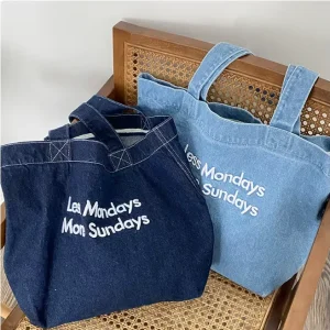 Custom Logo Factory New Vintage Letter School Canvas Bag Single Shoulder Bag Large Capacity Tote Bag