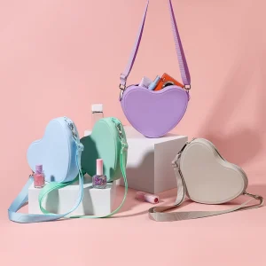 Custom Logo Fashion Large Capacity Handbag Waterproof Eco friendly Silicone Heart Shape Shoulder Bag Women’s Phone Crossbody Bag