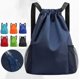 Custom Logo Folding Drawstring Gym Bag Waterproof Sports String Backpack Drawstring Backpack For Travel Beach Swimming Running