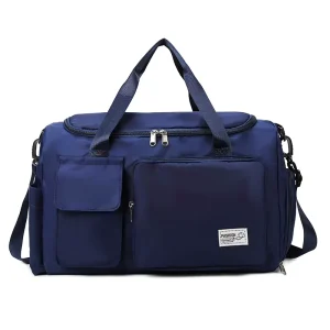 Custom Logo Geometric Oxford Material Fashion Style Duffle Bag Zipper Closure Waterproof Portable Unisex Travel