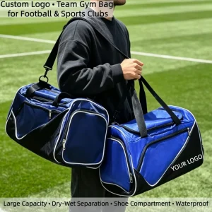 Custom Logo Gym Bag for Teams & Clubs Large Capacity Sports Duffel with Dry Wet Separation Shoe Compartment Waterproof Design