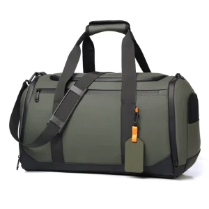 Custom Logo Gym Big Capacity Business Waterproof Exercise Gym Weekend Travel Overnight Duffle Duffel Bag with Shoes Compartment