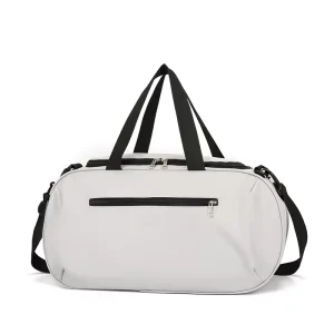 Custom Logo High Density Oxford Large Capacity Sports Gym Bag Fitness Workout Duffel with Wet Dry Pocket and External Mesh Bag