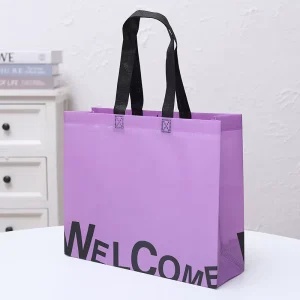 Custom Logo High End Folding Gift Shopping Bag Reusable Eco Friendly Film-coated Non-Woven Handbag