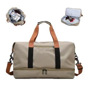 Custom Logo Large Capacity Colorful Nylon Waterproof Ladies Duffel Bag Dry Wet Separation for Weekend Outdoor Fitness & Gym Use
