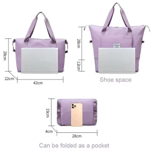 Custom Logo Large Capacity Gym Duffle Bag Waterproof Oxford Yoga Fitness Travel Bag Foldable for Sports and Travel