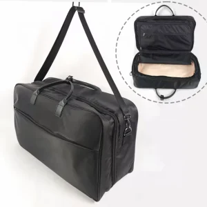 Custom Logo Large Capacity Gym Duffle Bag with Leather Handle for Travel Sports Gym Bag Waterproof Black Duffel Bag