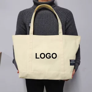 Custom Logo Large Size Printed Eco Friendly Recycled Reusable Sublimation Beach Shopping Tote Bag, Cotton Canvas