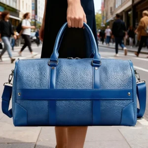 Custom Logo Large Unisex PU Leather Duffle Bag Custom Travel Gym Weekender Sport Overnight Bags