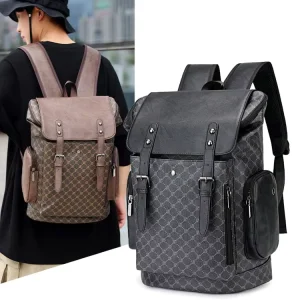 Custom Logo Leather Laptop Backpack Waterproof Travel Backpack Large Capacity Bag Suitable for Both Men and Women
