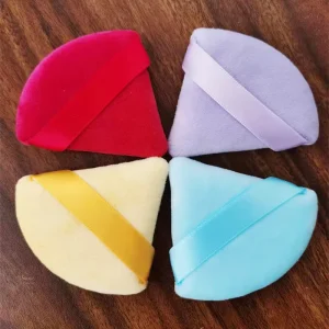 Custom Logo Luxury Makeup Puffs Velvet Cotton Round Powder Puffs Washable Non Latex Comfortable Face Application