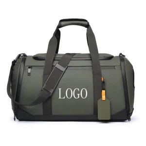 Custom Logo Men’s Large Capacity Travel Duffel Bag Waterpoof Exercise Sport Bag Student Weekend Gym Bag with Shoes Compartment