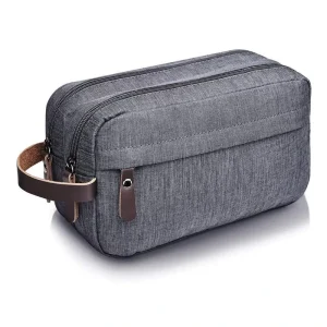 Custom Logo Men’s Large Capacity Waterproof Nylon Square Hotel Travel Toiletry Bag Dopp Kit (BTF020)