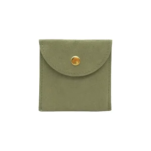 Custom Logo Microfiber Jewelry Flap Pouch Brown Envelope Suede Earring Necklace Packaging Jewellery Bag