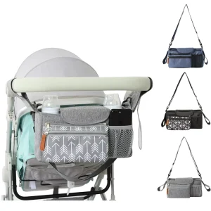 Custom Logo Multifunctional Nursery Organizer Diaper Bag Large Capacity Stroller Bag for Baby Care Carriage Organizer Mommy Bag