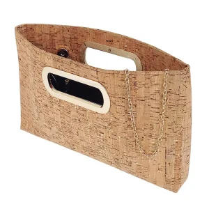 Custom Logo New Fashion Eco-friendly Natural Clutch Cork Bags Purses Top Handle Crossbody Sling Magnetic Closure Handbag Women