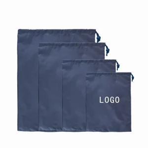 Custom Logo Nylon Drawstring Bag Waterproof Dustproof Storage Sack Lightweight Cinch Sack for Shoes Clothes & Gym Gear