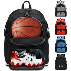 Custom Logo Nylon Reflective Strip Design Waterproof Basketball Soccer Backpack Large Capacity Training Basketball Backpack