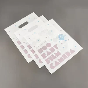 Custom Logo PE Flat Packing Plastic Bag Pink Cartoon Design Great for Gift Wrapping Shopping or Daily Carry