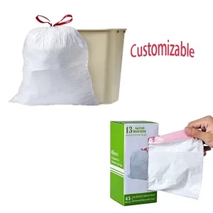 Custom Logo PE Plastic Drawstring Trash Bag for Household and Industry for Garbage Trash and Rubbish Management