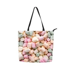 Custom Logo Polyester Purses and Handbags with Zipper Closure Portable Tote Bag for School All Seasons Use