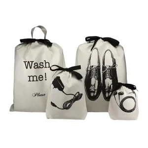Custom Logo Print Unisex Shoe Drawstring Dust Cotton Bag