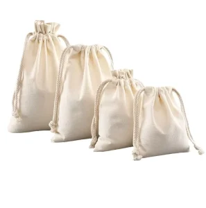 Custom Logo Printed Canvas Dust Bag Recycled Organic Cotton Drawstring Storage Packaging Handbag Dust Bag