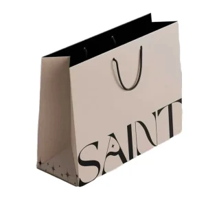 Custom Logo Printed High Grade Kraft Paper Handbag Thickened Cosmetics Bag Embossing Ribbon For Clothing Store Supermarket