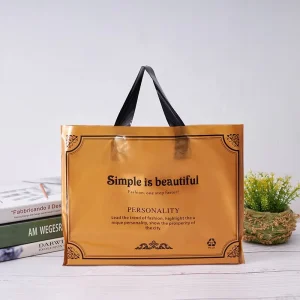 Custom Logo Printed Plastic Shopping Loop Carry Bags for Boutique Supermarket Exhibition Use Shock Resistant 10 Colors Available