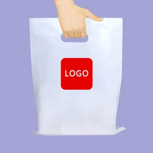 Custom Logo Printed Recyclable Poly T Shirts Carrier Bag Die Cut Handle PE Plastic Shopping Packaging Bags With Handle for Store