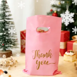 Custom Logo Printed Thick PE Plastic Flat Shopping Bag Shoes and Clothing Supermarket Plastic Tote Bag