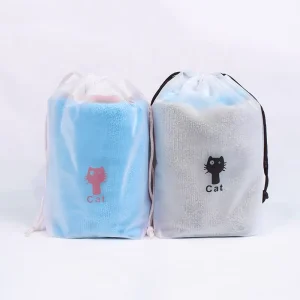 Custom Logo Printing Waterproof Translucent Plastic PE Drawstring Bag Packaging