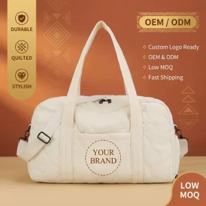 Custom Logo Quilted Nylon Travel Bag Mommy Maternity Hospital Bag Luggage Bag with Shoe Compartment Travel Bag