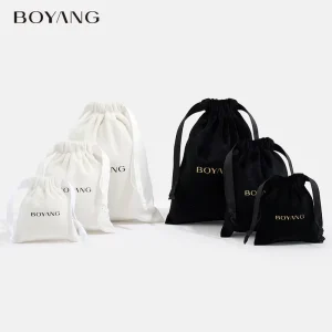 Custom Logo Recyclable Drawstring Velvet Jewelry Gift Pouch Bag