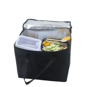 Custom Logo Reusable Grocery Thermal Insulation Bag Non Woven Insulated Lunch Cooler Food Bag