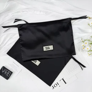 Custom Logo Satin Drawstring Bags Packing Pouches for Business Promotional
