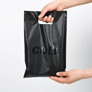Custom Logo Side Gusset Plastic Bags with Patch Handle Eco Friendly & Recyclable Custom Color & Size for Shoes & Clothing Retail