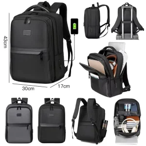 Custom Logo Simple Student School Computer Backpack Waterproof High Quality Travel Laptop Backpack with USB