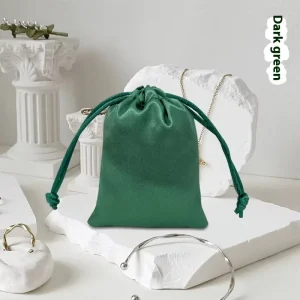 Custom Logo Small Business Drawstring Silk Gift Bag Satin Dust Bag Jewelry Gift Pouch Silk Satin Bags With Logo