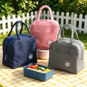 Custom Logo Thermal Lunch Bag Portable Insulated Cooler Bag for Food Delivery and Outdoor Camping