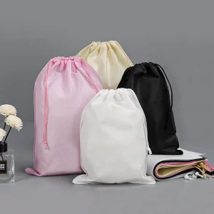 Custom Logo Unilateral String Bags Colorful Non-Woven Drawstring Pouch Bag for Gift Packaging
